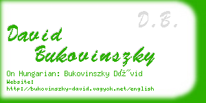 david bukovinszky business card